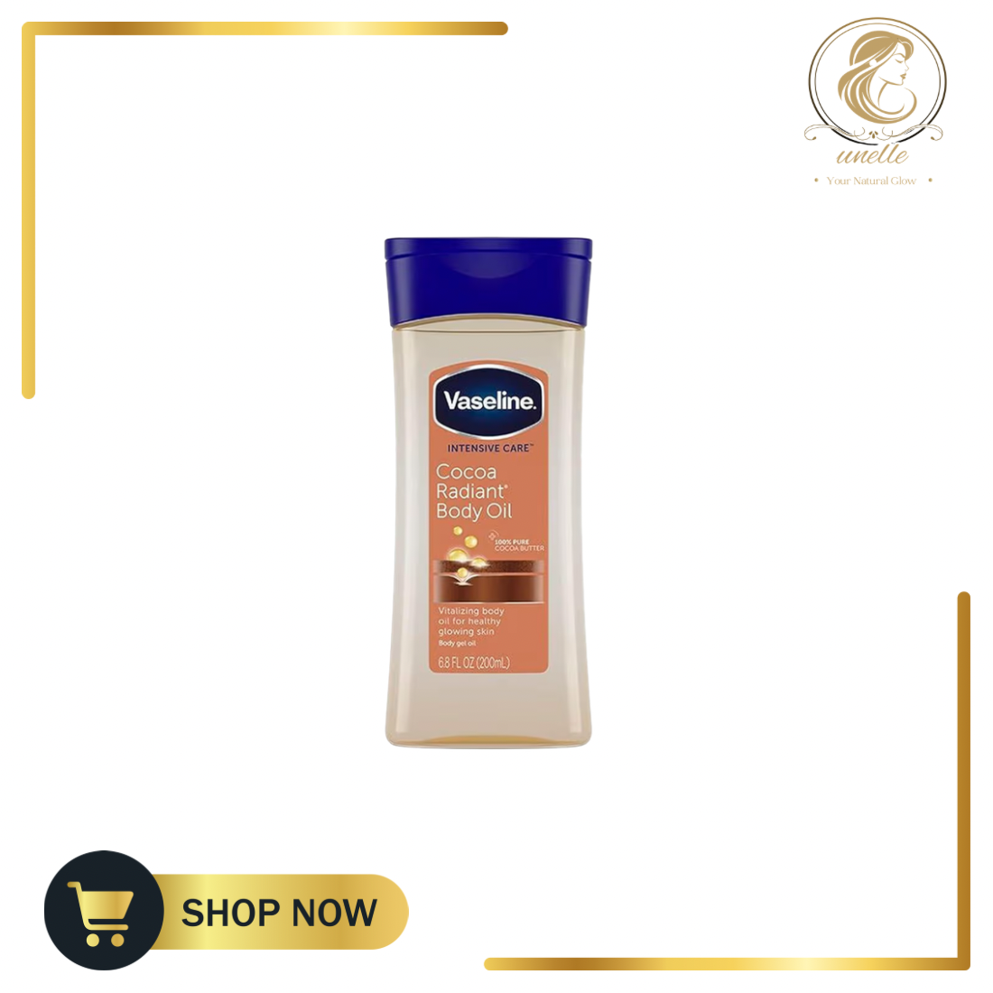 فازلين اويل بزبدة الكاكاو للعناية المكثفة من فازلين 200 مل – Vaseline Intensive Care Body Oil Cocoa Radiant Gel 200ml